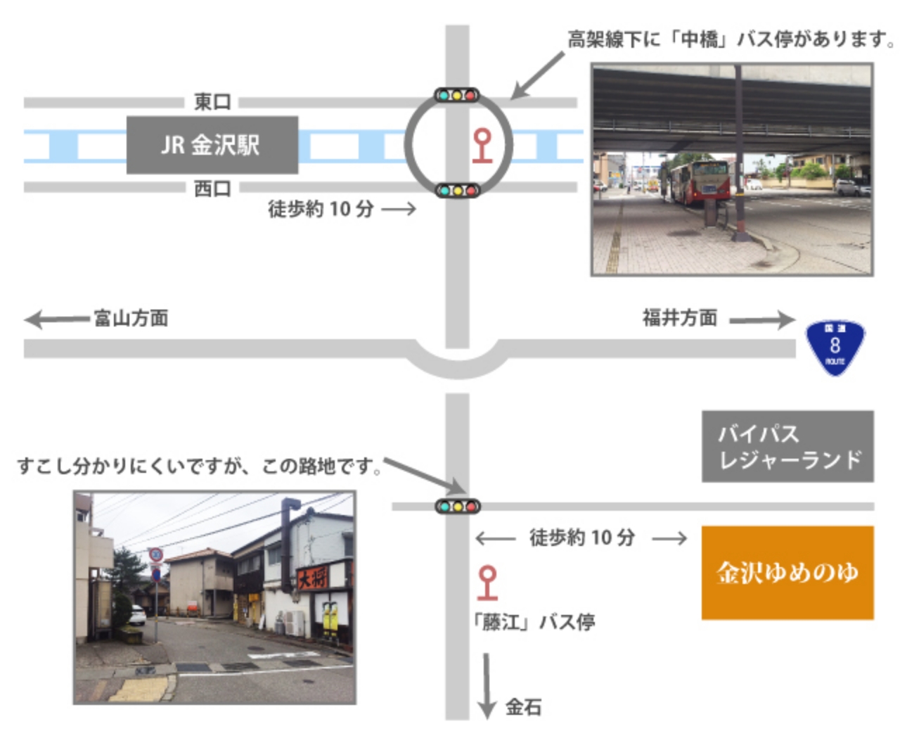 JR金沢駅から路線バスをご利用の場合